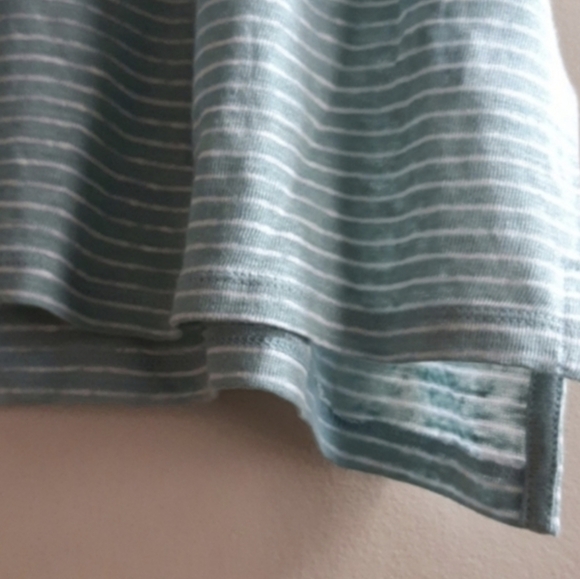 Nicole Miller Light Blue Striped Short Sleeve Top - Picture 7 of 10